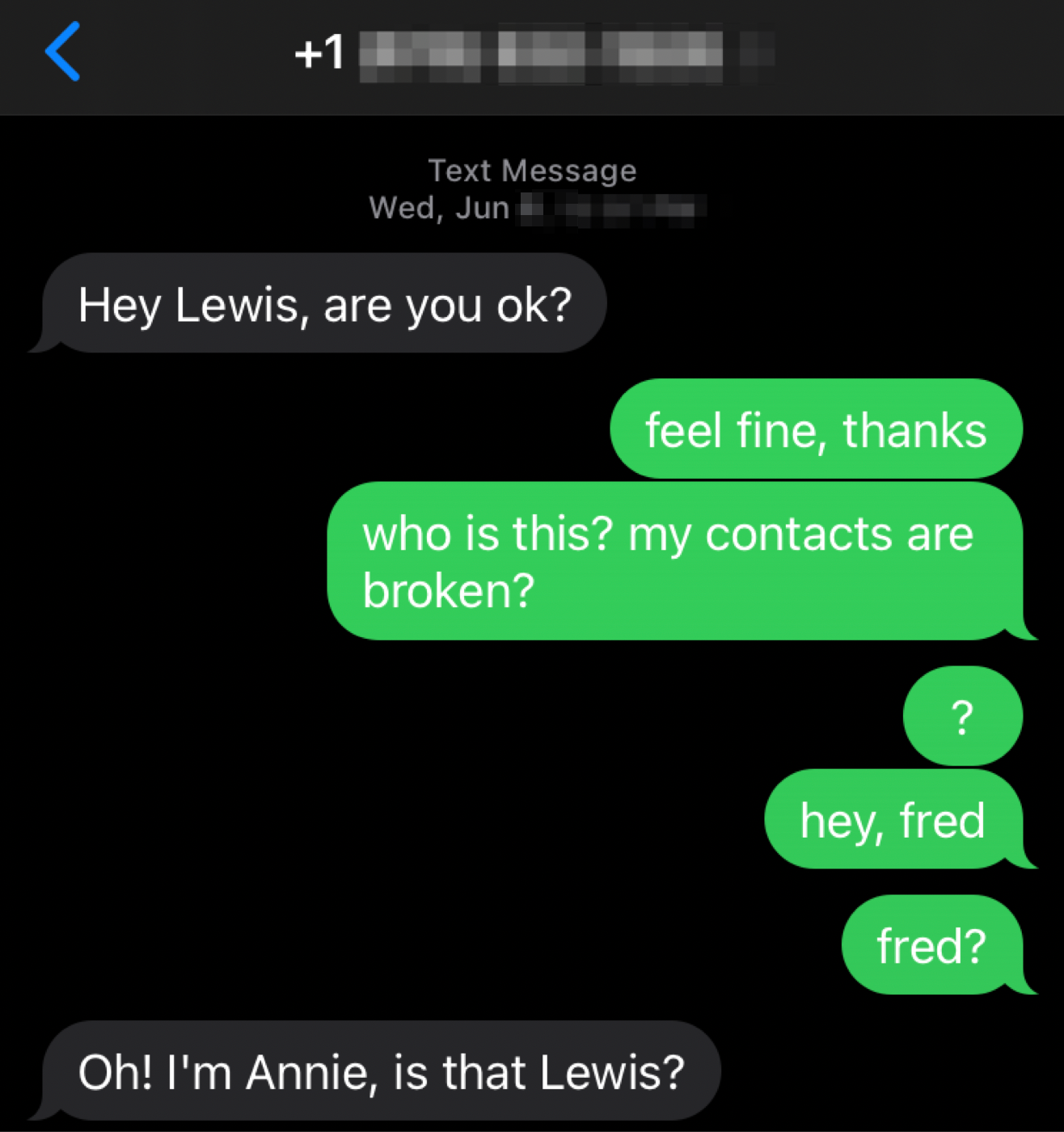 phishing message for Lewis